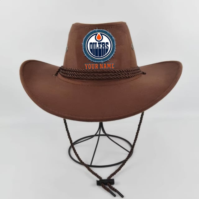 [SUPER SALE] NEW CUSTOMIZED NHL03 EMO EDMONTON OILERS COWBOY HAT