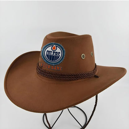 [SUPER SALE] NEW CUSTOMIZED NHL03 EMO EDMONTON OILERS COWBOY HAT