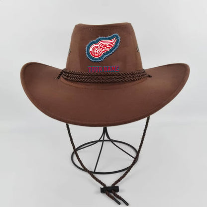 [SUPER SALE] NEW CUSTOMIZED NHL22 DRW DETROIT RED WINGS COWBOY HAT