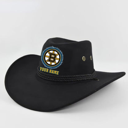 [SUPER SALE] NEW CUSTOMIZED NHL02 BTB BOSTON BRUINS COWBOY HAT