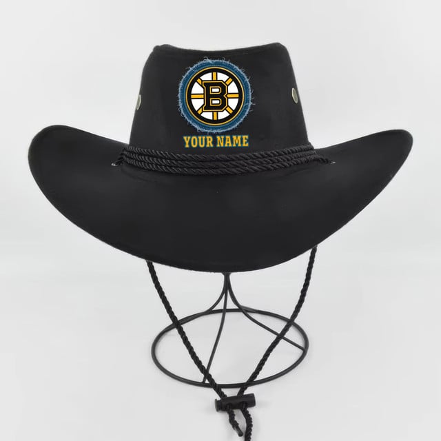 [SUPER SALE] NEW CUSTOMIZED NHL02 BTB BOSTON BRUINS COWBOY HAT