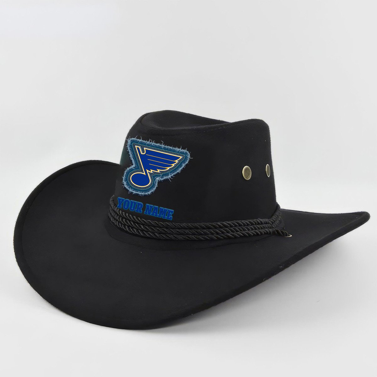 [SUPER SALE] NEW CUSTOMIZED NHL14 SLB ST. LOUIS BLUES COWBOY HAT