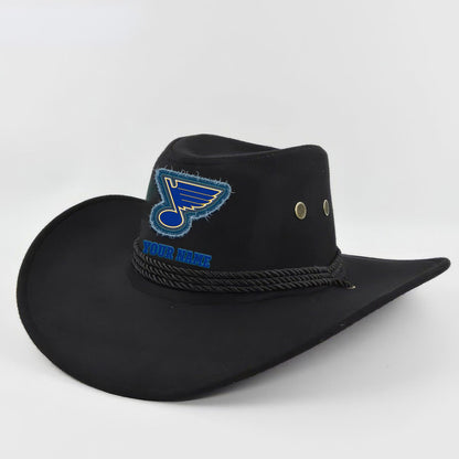 [SUPER SALE] NEW CUSTOMIZED NHL14 SLB ST. LOUIS BLUES COWBOY HAT
