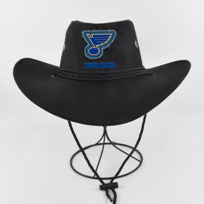 [SUPER SALE] NEW CUSTOMIZED NHL14 SLB ST. LOUIS BLUES COWBOY HAT