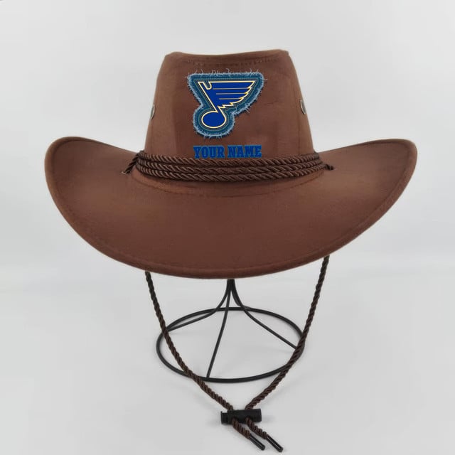 [SUPER SALE] NEW CUSTOMIZED NHL14 SLB ST. LOUIS BLUES COWBOY HAT