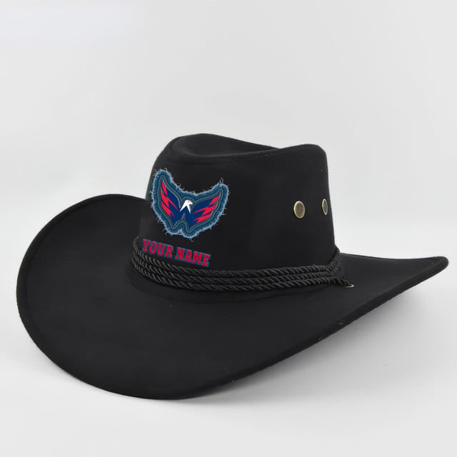 [SUPER SALE] NEW CUSTOMIZED NHL10 WCP WASHINGTON CAPITALS COWBOY HAT