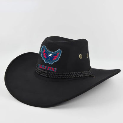 [SUPER SALE] NEW CUSTOMIZED NHL10 WCP WASHINGTON CAPITALS COWBOY HAT