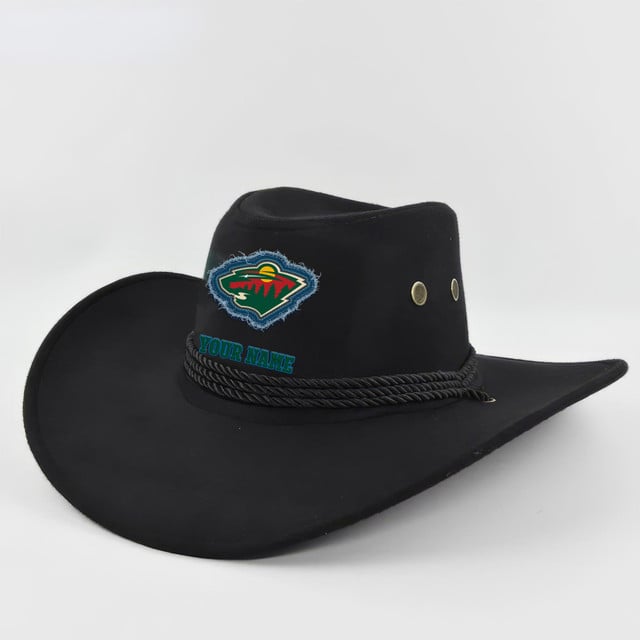 [SUPER SALE] NEW CUSTOMIZED NHL13 MNW MINNESOTA WILD COWBOY HAT
