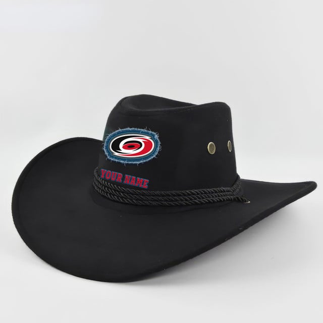 [SUPER SALE] NEW CUSTOMIZED NHL07 CLH CAROLINA HURRICANES COWBOY HAT