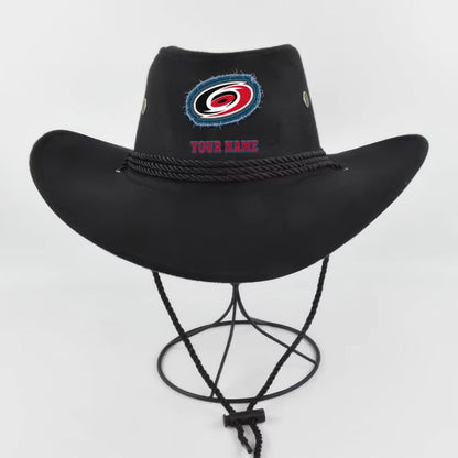 [SUPER SALE] NEW CUSTOMIZED NHL07 CLH CAROLINA HURRICANES COWBOY HAT