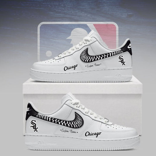 [FLASH SALE] NEW CUSTOMIZED MLB26 CWS CHICAGO WHITE SOX AF1 SNEAKERS