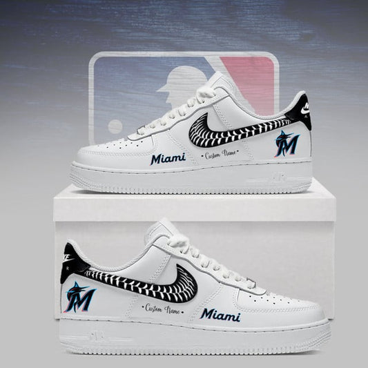 [FLASH SALE] NEW CUSTOMIZED MLB20 MMS MIAMI MARLINS AF1 SNEAKERS