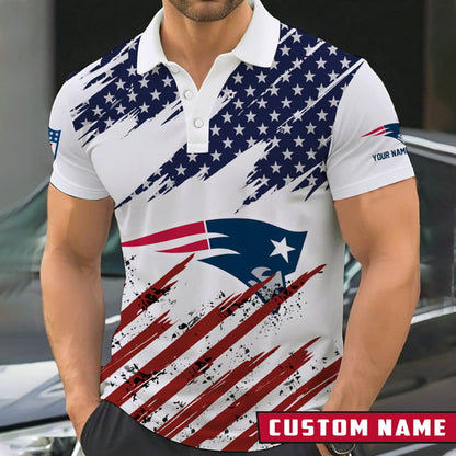 [SPECIAL OFFER] NEW CUSTOMIZED NFL27 NEP NEW ENGLAND PATRIOTS POLO SHIRT