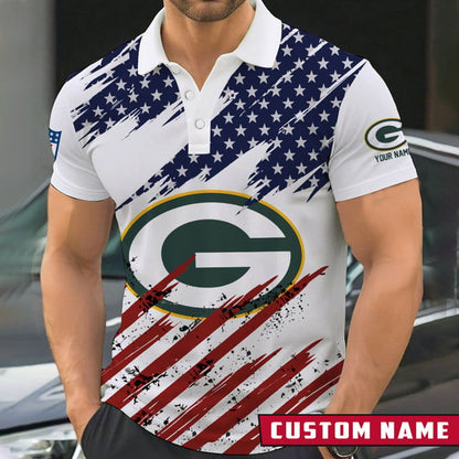 [SPECIAL OFFER] NEW CUSTOMIZED NFL08 GBP GREEN BAY PACKERS POLO SHIRT