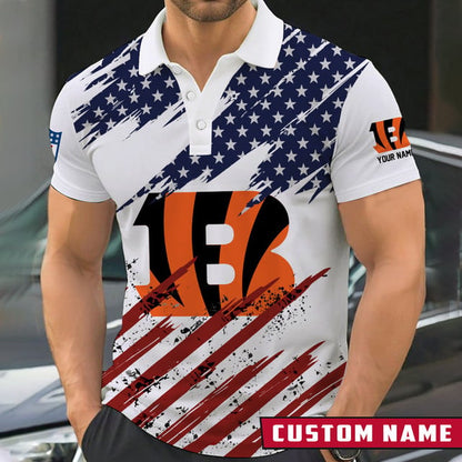 [SPECIAL OFFER] NEW CUSTOMIZED NFL16 CCB CINCINNATI BENGALS POLO SHIRT