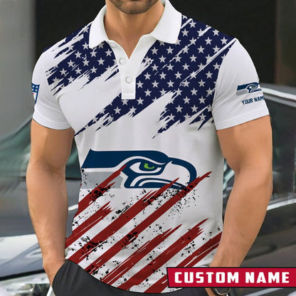 [SPECIAL OFFER] NEW CUSTOMIZED NFL06 SSH SEATTLE SEAHAWKS POLO SHIRT