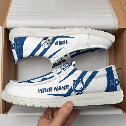 [SPECIAL OFFER] NEW CUSTOMIZED NFL17 IDC INDIANAPOLIS COLTS LOAFER SHOES