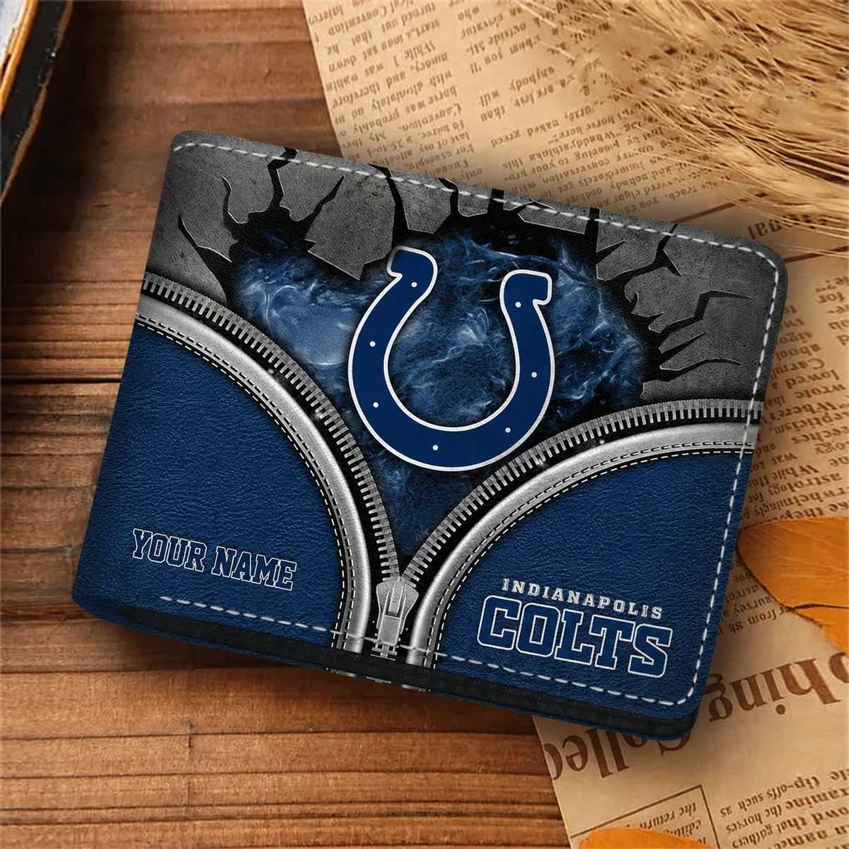 [SPECIAL OFFER] NEW CUSTOMIZED NFL17 IDC INDIANAPOLIS COLTS LEATHER WALLET