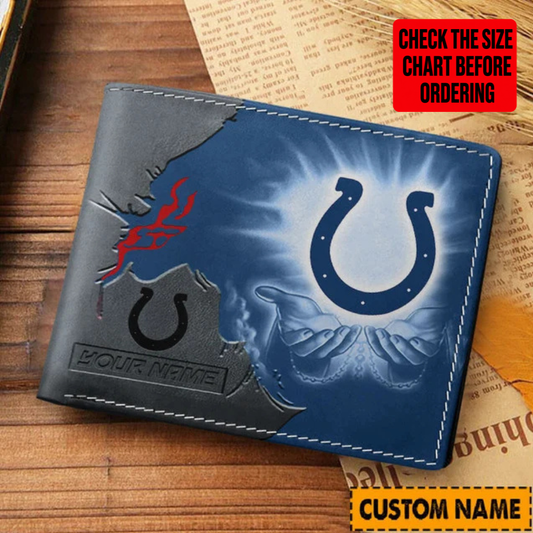[SPECIAL OFFER] NEW CUSTOMIZED NFL17 IDC INDIANAPOLIS COLTS LEATHER WALLET