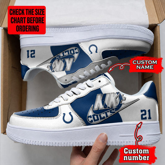 [SPECIAL OFFER] NEW CUSTOMIZED NFL17 IDC INDIANAPOLIS COLTS AF1 SHOES