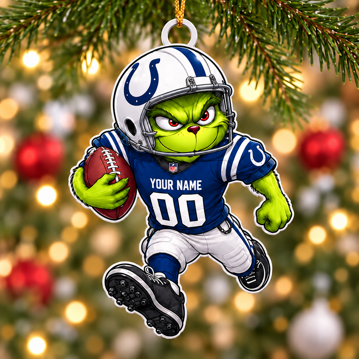 [SPECIAL OFFER] NEW CUSTOMIZED NFL17 IDC INDIANAPOLIS COLTS CHRISTMAS ACRYLIC ORNAMENT