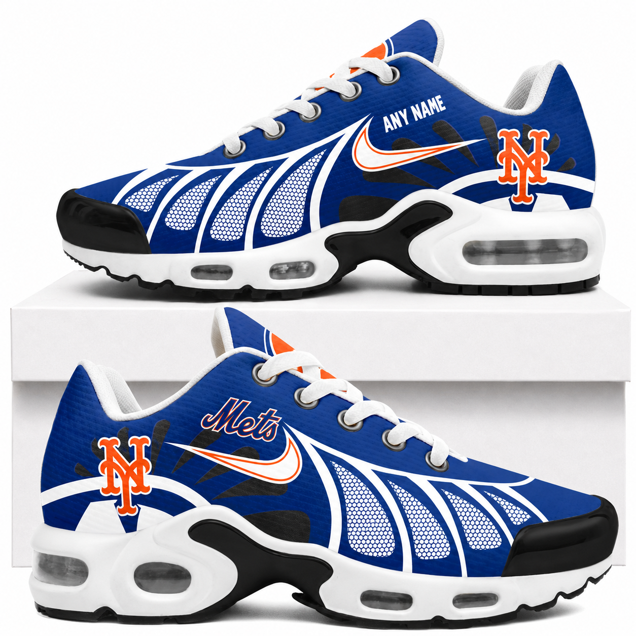 [FLASH SALE] NEW CUSTOMIZED MLB17 NYM NEW YORK METS AIR MAX PLUS SNEAKERS