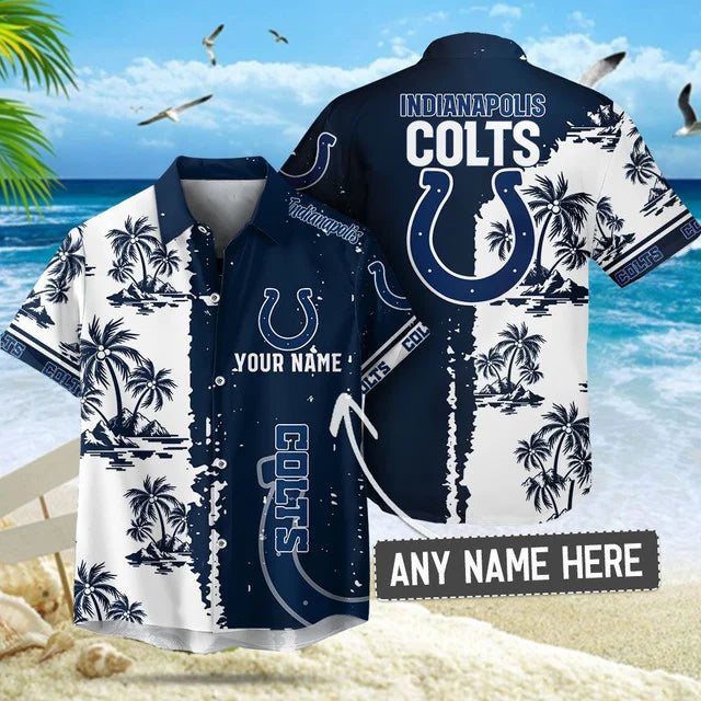 [SPECIAL OFFER] NEW CUSTOMIZED NFL17 IDC INDIANAPOLIS COLTS UNISEX HAWAIIAN SHIRT & SHORTS SET