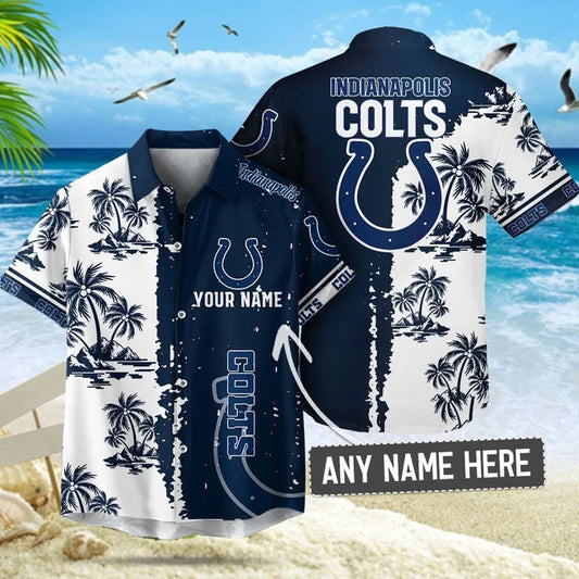 [SPECIAL OFFER] NEW CUSTOMIZED NFL17 IDC INDIANAPOLIS COLTS UNISEX HAWAIIAN SHIRT & SHORTS SET