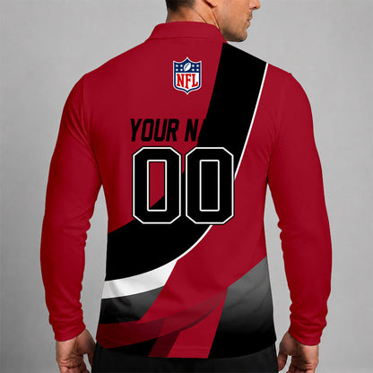 [SPECIAL OFFER] NEW CUSTOMIZED NFL18 ATF ATLANTA FALCONS LONG SLEEVE POLO SHIRT