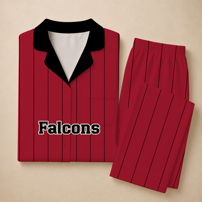 [SPECIAL OFFER] NEW CUSTOMIZED NFL18 ATF ATLANTA FALCONS SHORT SLEEVE & LONG PANTS PAJAMAS SET
