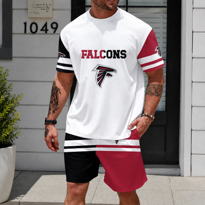 [SPECIAL OFFER] NEWCUSTOMIZED NFL18 ATF ATLANTA FALCONS UNISEX T-SHIRT & SHORTS SET