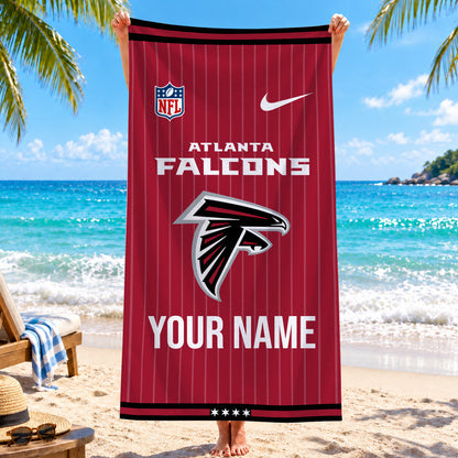 [SPECIAL OFFER] NEW CUSTOMIZED NFL18 ATF ATLANTA FALCONS BEACH TOWEL