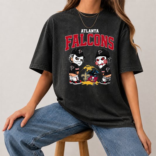[SPECIAL OFFER] NEW CUSTOMIZED NFL18 ATF ATLANTA FALCONS FUNNY MULTICOLOR WASHED TEE