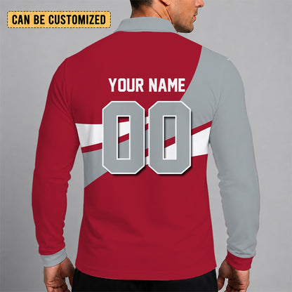 [SPECIAL OFFER] NEW CUSTOMIZED NFL18 ATF ATLANTA FALCONS LONG SLEEVE POLO SHIRT