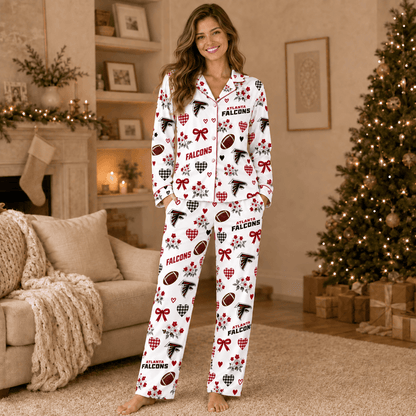 [SPECIAL OFFER] NEW CUSTOMIZED NFL18 ATF ATLANTA FALCONS HALLOWEEN LONG PAJAMAS SET
