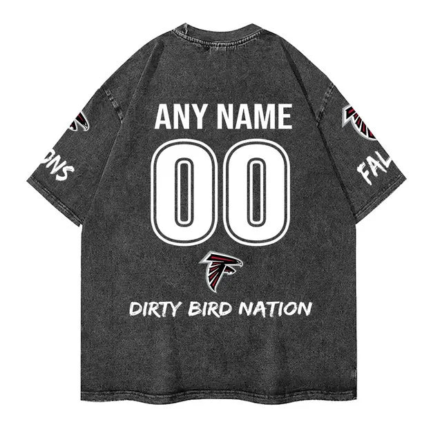 [SPECIAL OFFER] NEW CUSTOMIZED NFL18 ATF ATLANTA FALCONS FUNNY MULTICOLOR WASHED TEE