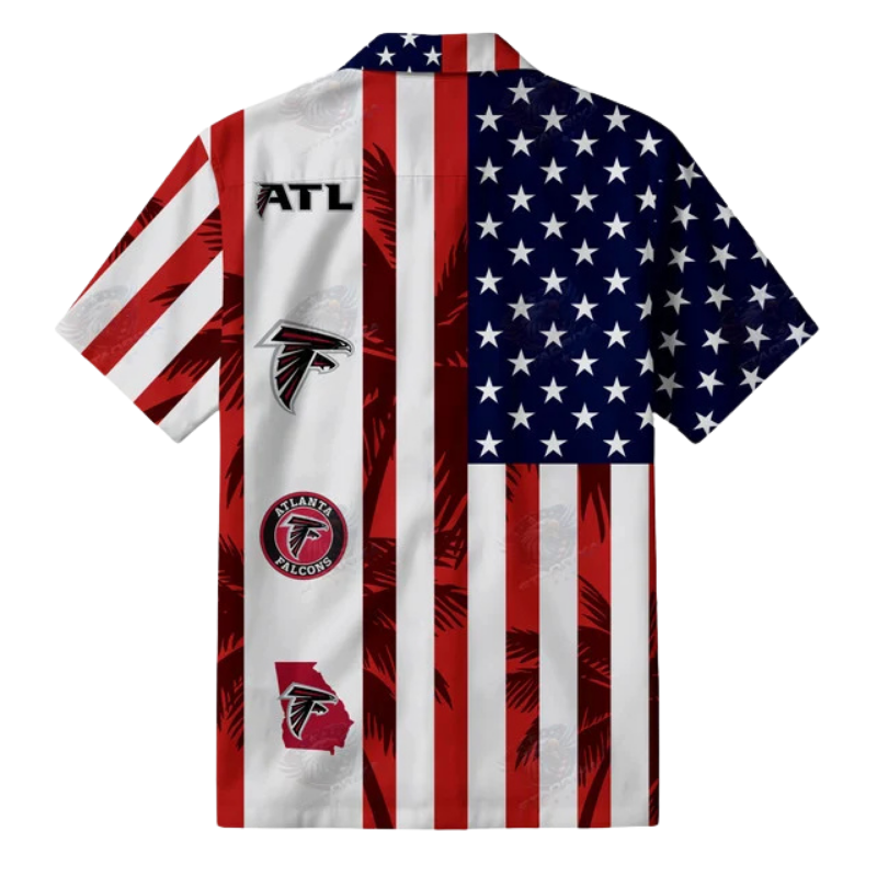LIMITED EDITION - NEW CUSTOMIZED NFL18 ATF ATLANTA FALCONS PATRIOTIC 250 USA HAWAIIAN SHIRT