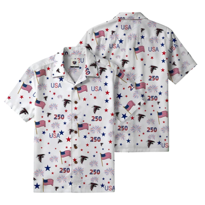 LIMITED EDITION - NEW CUSTOMIZED NFL18 ATF ATLANTA FALCONS PATRIOTIC 250 USA HAWAIIAN SHIRT