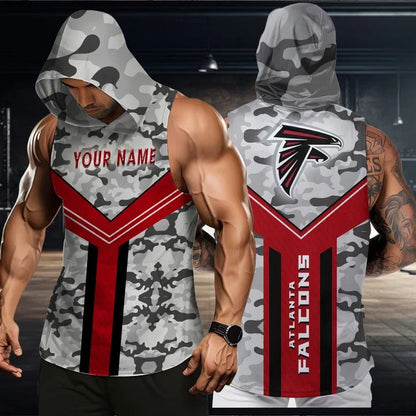 [SPECIAL OFFER] NEW CUSTOMIZED NFL18 ATF ATLANTA FALCONS HOODED TANK TOP