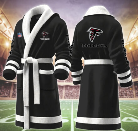 [SPECIAL OFFER] NEW CUSTOMIZED NFL18 ATF ATLANTA FALCONS MULTICOLOR FLEECE BATHROBE