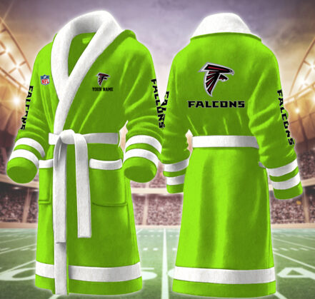 [SPECIAL OFFER] NEW CUSTOMIZED NFL18 ATF ATLANTA FALCONS MULTICOLOR FLEECE BATHROBE