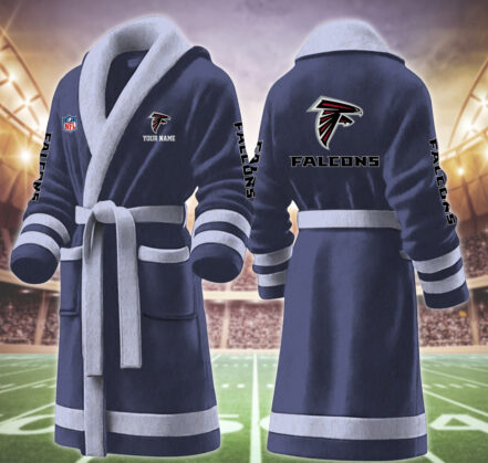 [SPECIAL OFFER] NEW CUSTOMIZED NFL18 ATF ATLANTA FALCONS MULTICOLOR FLEECE BATHROBE