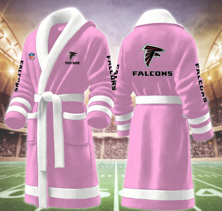 [SPECIAL OFFER] NEW CUSTOMIZED NFL18 ATF ATLANTA FALCONS MULTICOLOR FLEECE BATHROBE