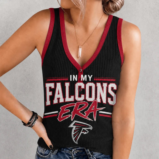 [SPECIAL OFFER] NEW CUSTOMIZED NFL18 ATF ATLANTA FALCONS WOMEN'S V-NECK TANK TOP