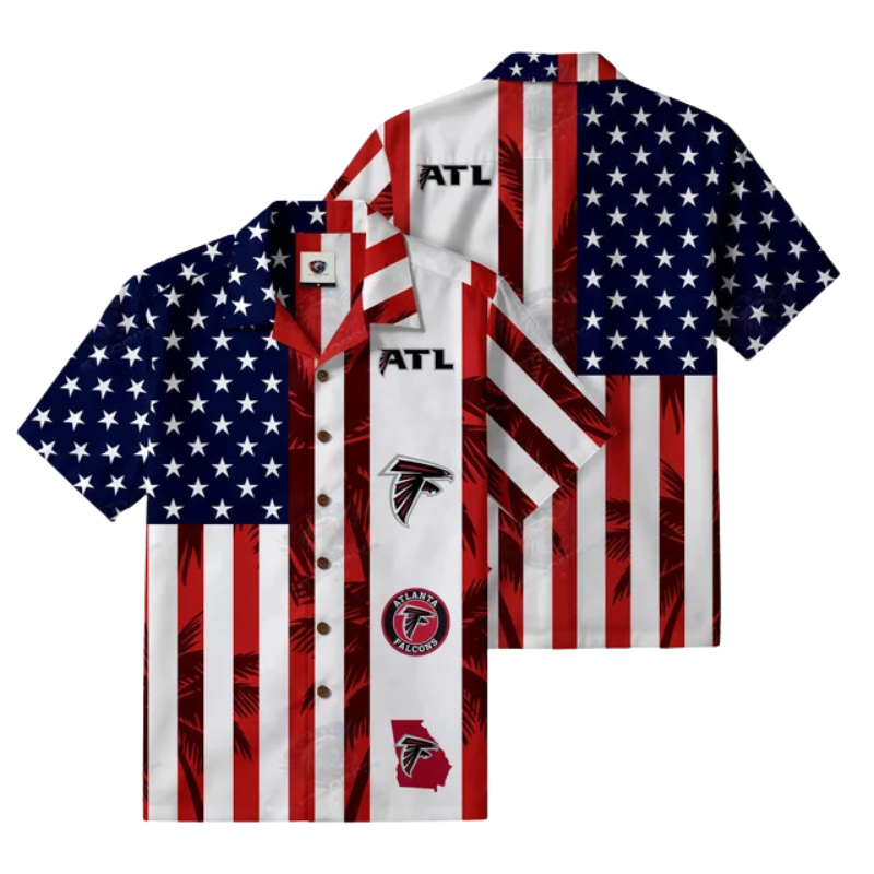 LIMITED EDITION - NEW CUSTOMIZED NFL18 ATF ATLANTA FALCONS PATRIOTIC 250 USA HAWAIIAN SHIRT