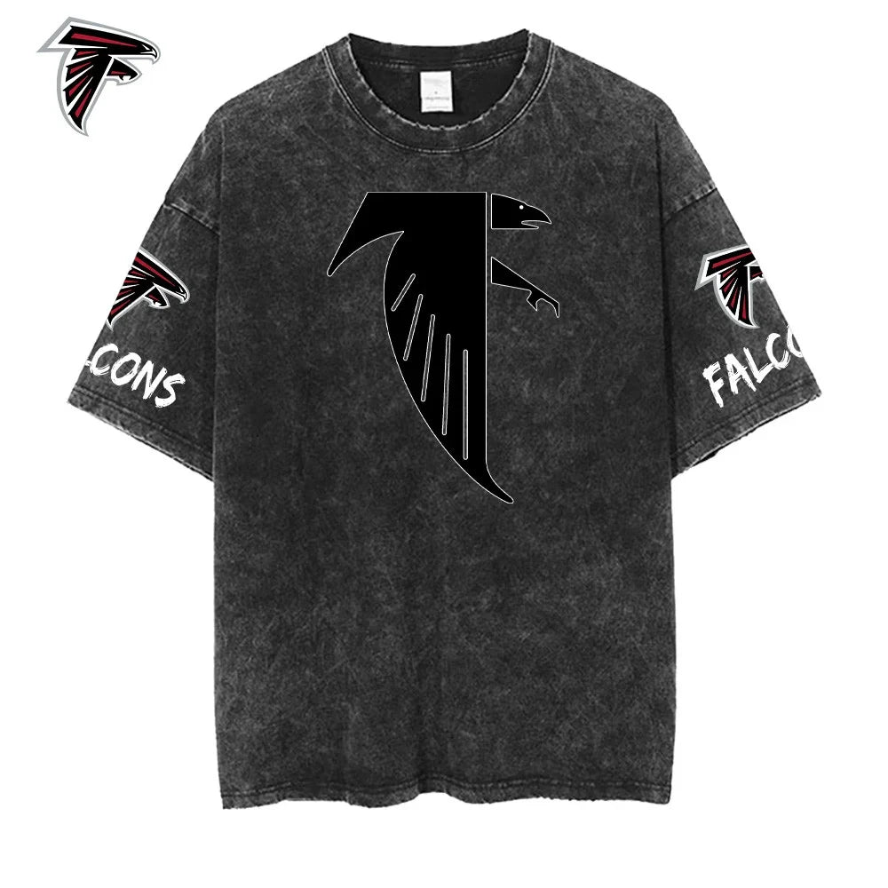 [SPECIAL OFFER] NEW CUSTOMIZED NFL18 ATF ATLANTA FALCONS FUNNY MULTICOLOR WASHED TEE