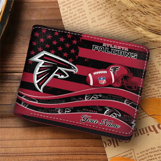 [SPECIAL OFFER] NEW CUSTOMIZED NFL18 ATF ATLANTA FALCONS LEATHER WALLET