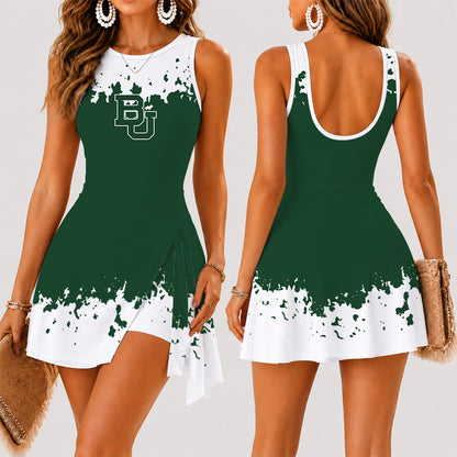[FAN FAVORITE] NEW CUSTOMIZED NCAA MAM18 BAB BAYLOR BEARS WOMEN'S SUMMER SKORT DRESS