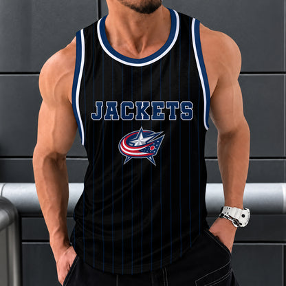 [SUPER SALE] NEW CUSTOMIZED NHL18 CBJ COLUMBUS BLUE JACKETS UNISEX TANK TOP