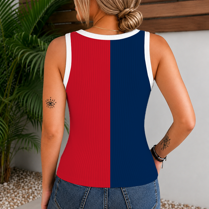 [SUPER SALE] NEW CUSTOMIZED NHL18 CBJ COLUMBUS BLUE JACKETS WOMEN'S V-NECK TANK TOP